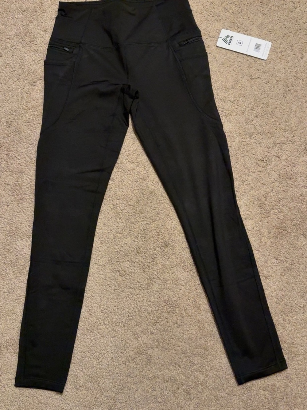 3 Black High-Waist Active Leggings with Side Pockets